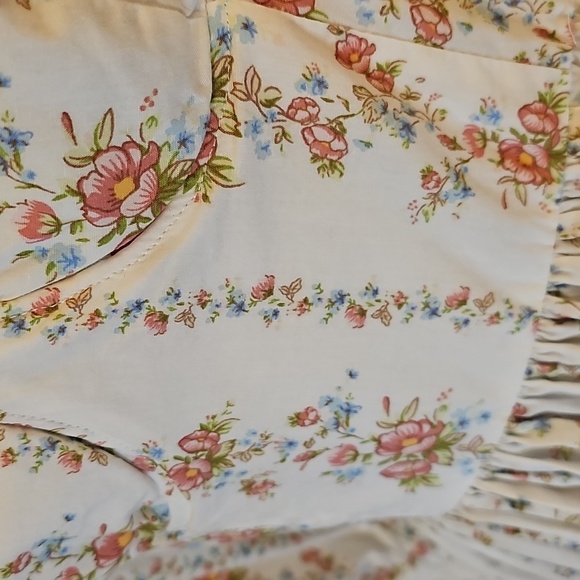 Forever 21 White Floral Cottagecore Milk Maid Midi Dress w/ Slit Size Small - Picture 6 of 10